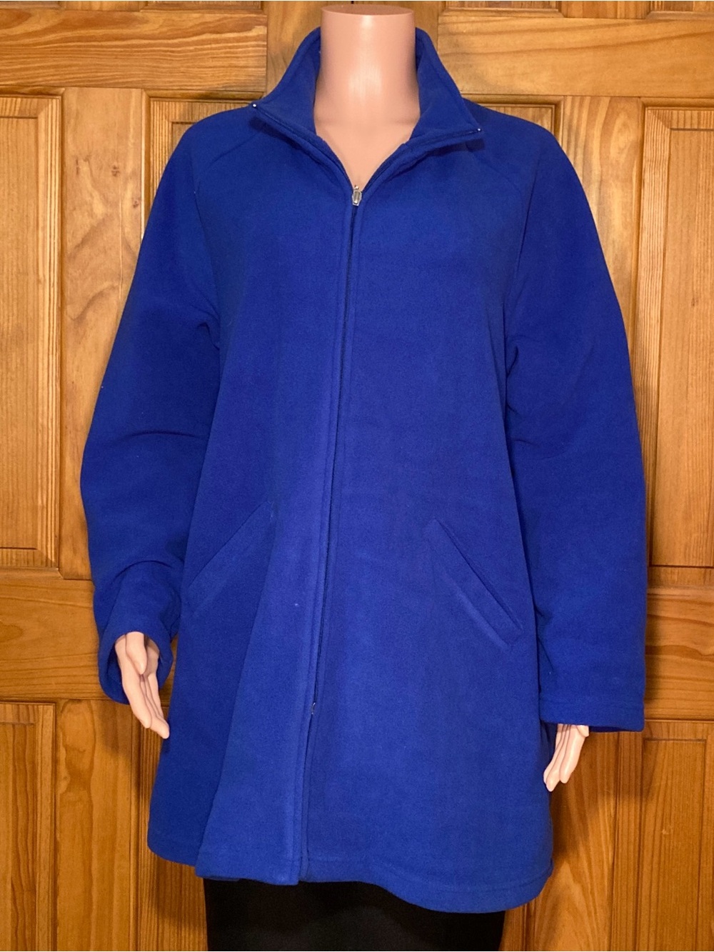 NWOT Blair Vintage 90s Jacket Long Fleece Coat Blue Size L Large